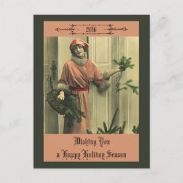 Victoriaans Gelukkig Nieuwjaar Feestdagenkaart