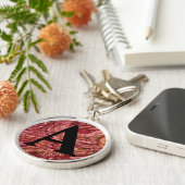 Victoriaans gemarmerd papier, aangepast Initiaal Sleutelhanger (Zijkant)