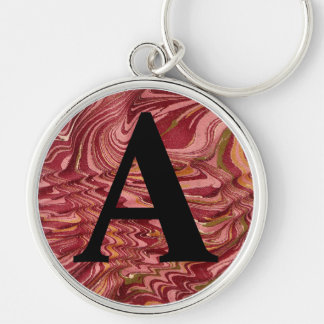 Victoriaans gemarmerd papier, aangepast Initiaal Sleutelhanger