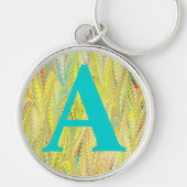 Victoriaans gemarmerd papier, aangepast Initiaal Sleutelhanger (Voorkant)