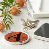 Victoriaans gemarmerd papier, aangepast Initiaal Sleutelhanger (Zijkant)