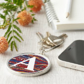 Victoriaans gemarmerd papier, aangepast Initiaal Sleutelhanger (Zijkant)