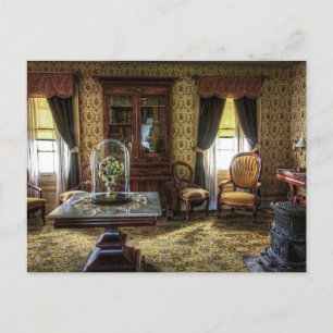 Victoriaans gemeubileerde woonkamer briefkaart