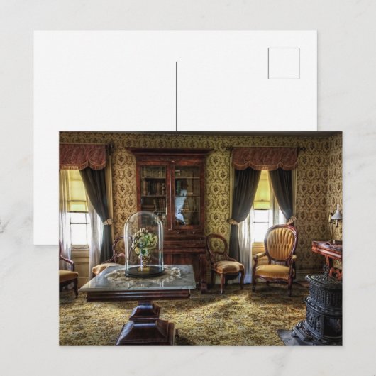 Victoriaans gemeubileerde woonkamer briefkaart (Voorkant / Achterkant)