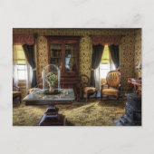 Victoriaans gemeubileerde woonkamer briefkaart (Voorkant)