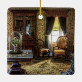 Victoriaans gemeubileerde woonkamer keramisch ornament (Achterkant)