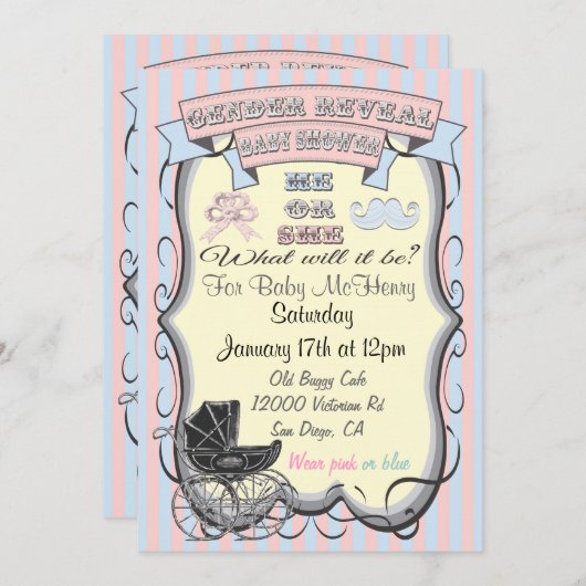 Victoriaans genderaspecten onthullen babyschoeisel kaart (Voorkant / Achterkant)