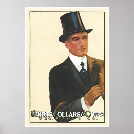 Victoriaans Gentleman en Shirten Art Print Poster (Voorkant)