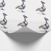 Victoriaans Gentleman Goose in een Top Hat Cadeaupapier (Hoek)