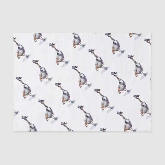 Victoriaans Gentleman Goose in een Top Hat Tissuepapier (Voorkant)