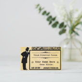  Victoriaans Gentleman Old Paper Classic Visitekaartje (Staand voorkant)