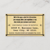  Victoriaans Gentleman Old Paper Classic Visitekaartje (Achterkant)