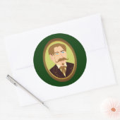 Victoriaans Gentleman Portrait Ronde Sticker (Envelop)