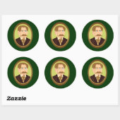 Victoriaans Gentleman Portrait Ronde Sticker (Vel)