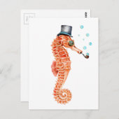 Victoriaans Gentleman Seahorse Briefkaart (Voorkant / Achterkant)