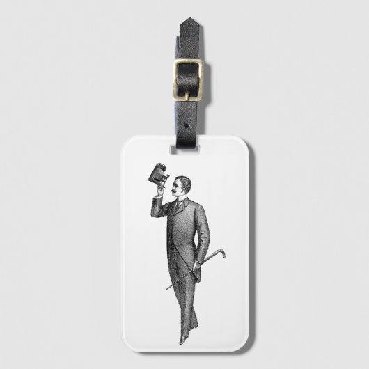 Victoriaans Gentleman Selfie Bagagelabel (Voorkant (verticaal))