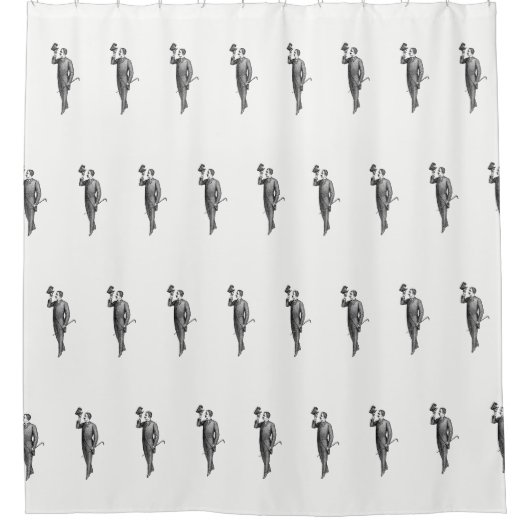 Victoriaans Gentleman Selfie Pattern Douchegordijn (Voorkant)