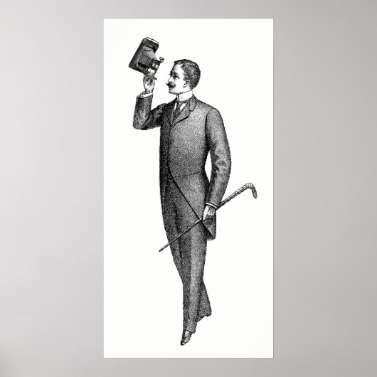 Victoriaans Gentleman Selfie Poster (Voorkant)