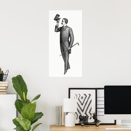 Victoriaans Gentleman Selfie Poster (Thuiskantoor)