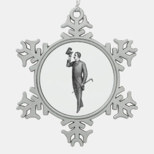 Victoriaans Gentleman Selfie Tin Sneeuwvlok Ornament
