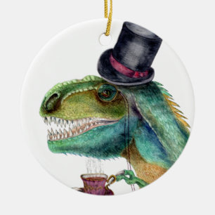 Victoriaans Gentleman Tyrannosaurus Rex Keramisch Ornament