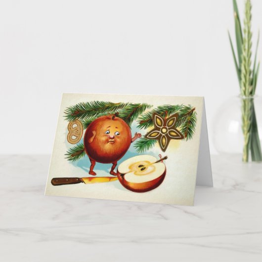 Victoriaans gesneden kerstKaart Feestdagen Kaart (Voorkant)