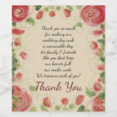 Victoriaans gestileerde Fliral Wijn Etiket (Enkel label)