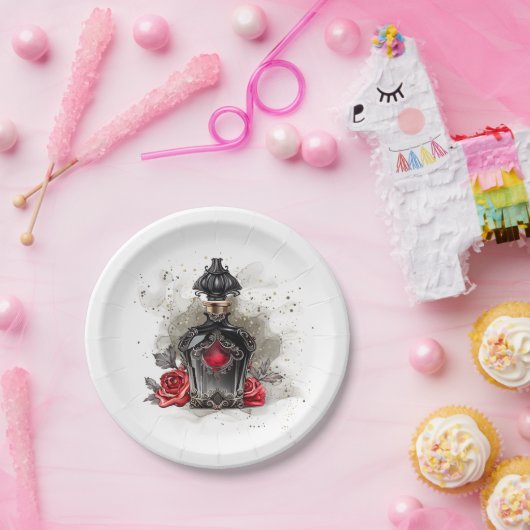 Victoriaans geurpotte Mode met Rozen Papieren Bordje (Feest)