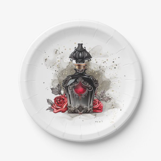 Victoriaans geurpotte Mode met Rozen Papieren Bordje (Voorkant)