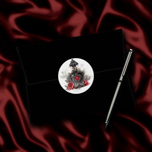 Victoriaans geurpotte Mode met Rozen Ronde Sticker