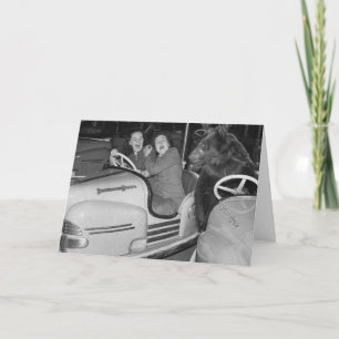 Victoriaans Geweid een Beer Riding Bumper Cars Bri Kaart