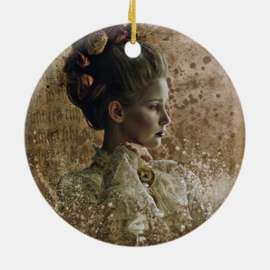 Victoriaans Ghost Lady-in-Waiting Keramisch Ornament (Achterkant)