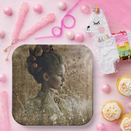 Victoriaans Ghost Lady-in-Waiting Papieren Bordje (Feest)