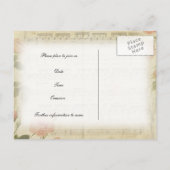 Victoriaans Ghost Muziek en Roos Save the Date Aankondigingskaart (Achterkant)