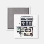 Victoriaans gietijzeren kachel zwart en zilver magneet (Voorkant / Achterkant)