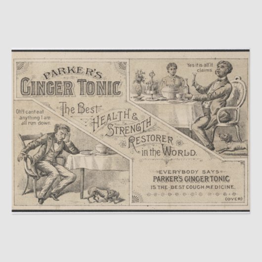 Victoriaans Ginger Tonic Poster en d-vaartuigen Tissuepapier (Voorkant)