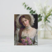 VICTORIAANS GIRL-BRIEFKAART BRIEFKAART (Staand voorkant)