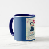 Victoriaans Girl Holiday Vintage Kerstmis Mok (Voorkant links)