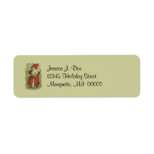 Victoriaans Girl Pet Chicl Return-adres Label