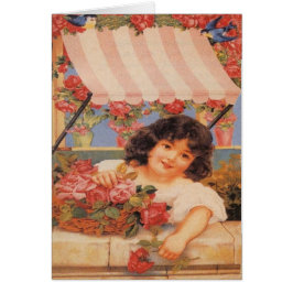 Victoriaans Girl-verkoopbloemen