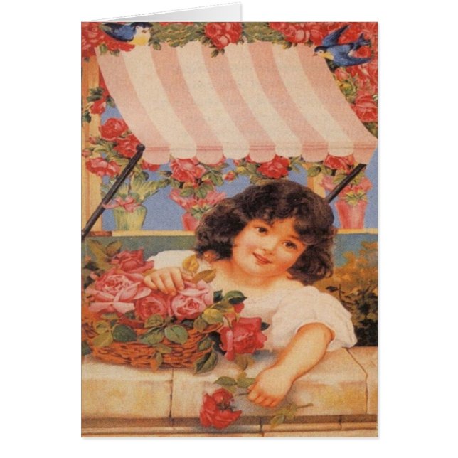 Victoriaans Girl-verkoopbloemen (Voorkant)