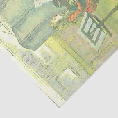 Victoriaans Girl's Musical duo-ontkoppeling Tissuepapier (Detail)