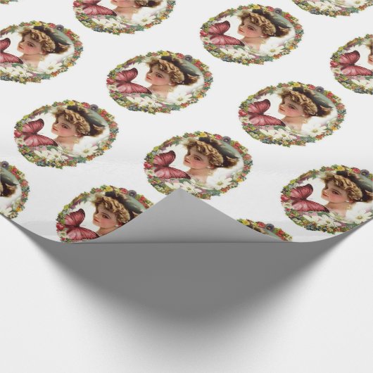  Victoriaans glanzend wrapppapier Cadeaupapier (Hoek)