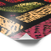 Victoriaans glas in lood in bordeauxrood en rood foto afdruk (Hoek)