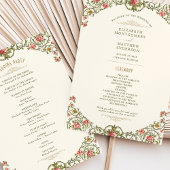 Victoriaans  Gold Arch & Pink Roses-programma Kaart
