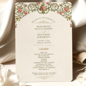 Victoriaans  Gold Arch & Pink Roses-programma Kaart