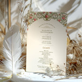 Victoriaans  Gold Arch & Pink Roses-programma Kaart