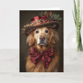 Victoriaans Golden Retriever Christmas Feestdagen Kaart (Voorkant)