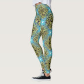 Victoriaans Golden Trim Aqua Background Leggings (Links)