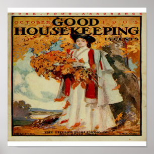 Victoriaans Good Housekeeping Magazine 1905 Framed Poster